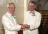 Ross and Roger exchanging rings