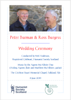 Order of Service for Falkland